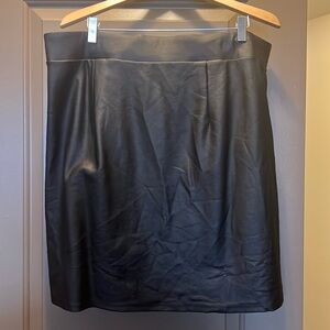 Faux leather pencil skirt
